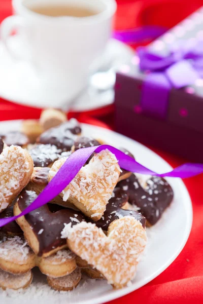 Biscoitos com chocolate e coco — Fotografia de Stock