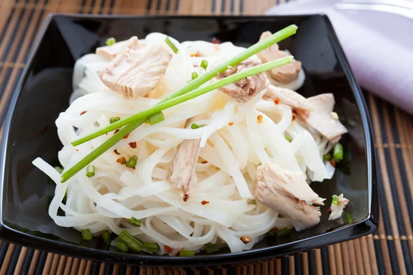 Rice noodles with salted fish — Stock Photo, Image