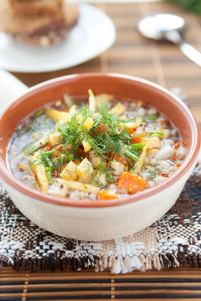 Sopa de trigo sarraceno ligero — Foto de Stock