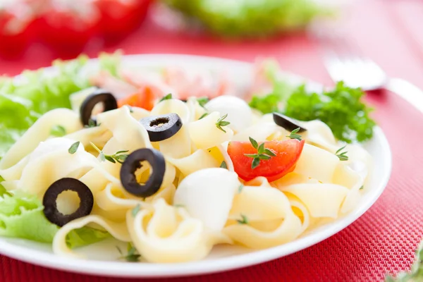 Delicate-tasting pasta with mozzarella — Stock Photo, Image