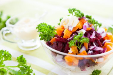 hafif soslu sebze salatası