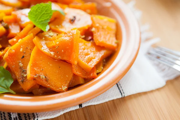Flavored Roasted Pumpkin with Mint — Stock Photo, Image