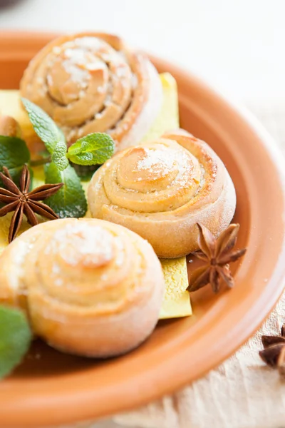 Vanilla buns with sugar — Stock Photo, Image