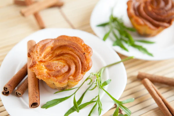 Pastel de queso dulce con canela — Foto de Stock