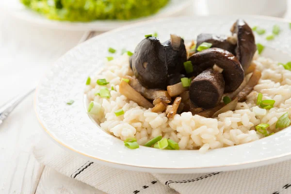 Delicious risotto with mushrooms and cream — Stock Photo, Image