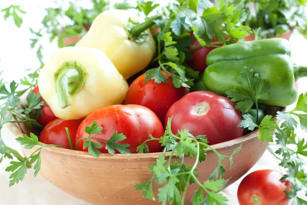 Vegetable set in a ceramic bowl — Stock Photo, Image
