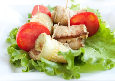 taze domates ile kızarmış kabak