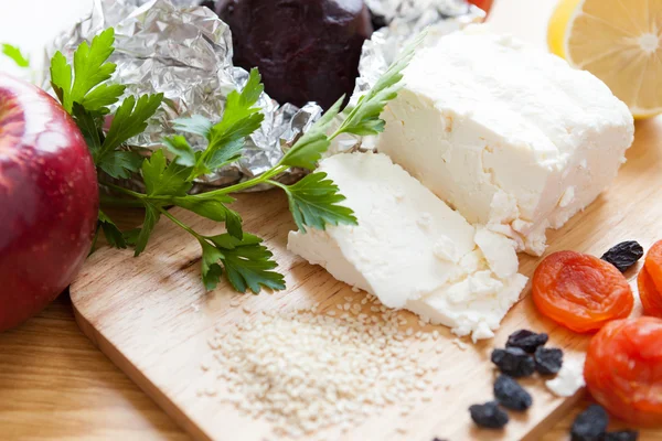 Ingrédients pour la salade - fromage cottage — Photo