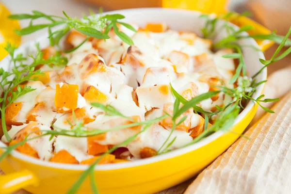 Pumpkin casserole with rice and cheese — Stock Photo, Image