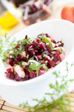 pişmiş kabak, ıspanak - salata