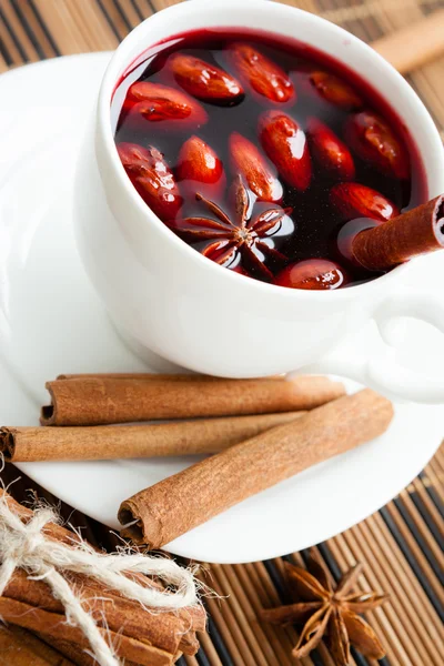 Drink from warm wine with spices — Stock Photo, Image