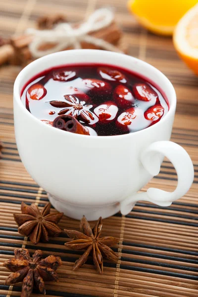 Traditional hot beverage from warm wine, mulled wine — Stock Photo, Image