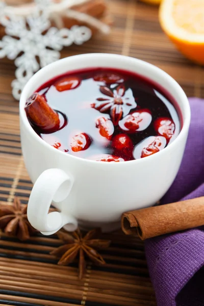 Winter hot drink of wine, mulled wine — Stock Photo, Image