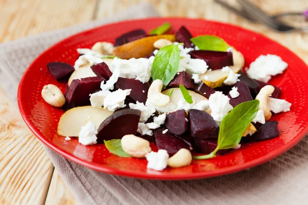 Beet salad with pears and curd — Stock Photo, Image