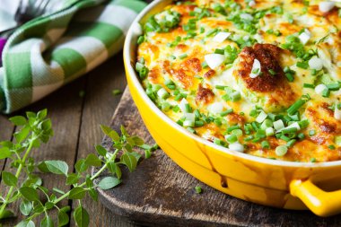 zucchini baked with cheese sauce clipart