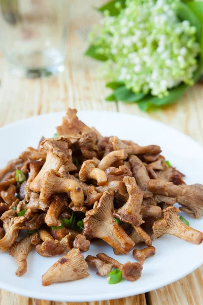 Roasted chanterelle mushrooms — Stock Photo, Image