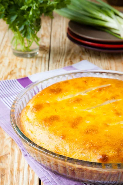 Plat de cuisson à tarte jaune rond — Photo