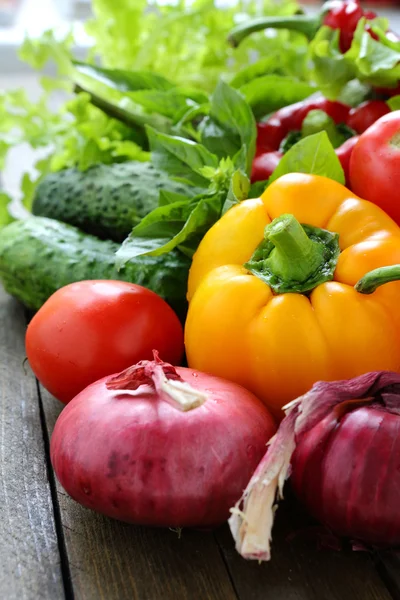 Assorted fresh vegetables and greens — Stock Photo, Image