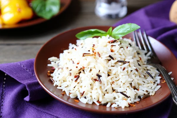 Boiled white and wild rice — Stock Photo, Image