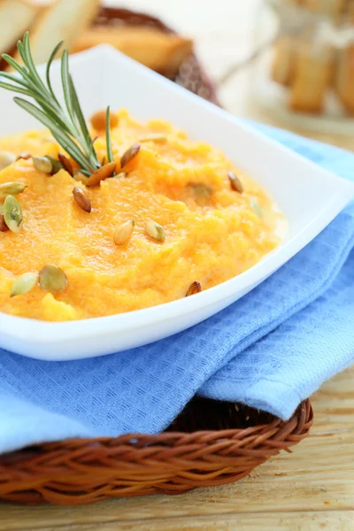 Pumpkin puree with cream — Stock Photo, Image