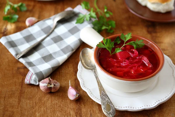 Traditionella ukrainska borsch — Stockfoto