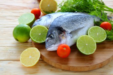 Gemide iki taze çipura balık