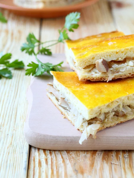 Rebanadas de pastel con col frita — Foto de Stock