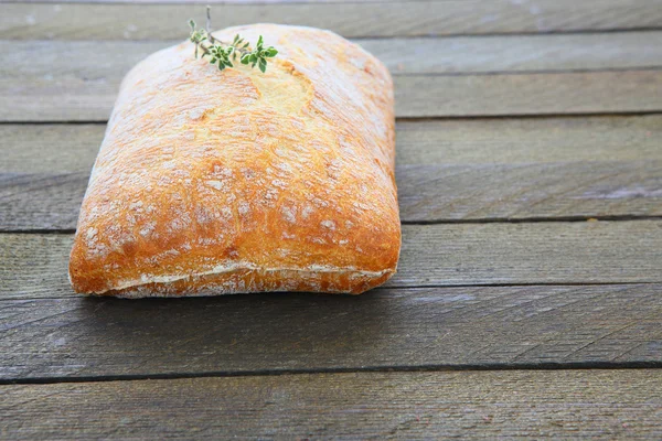 Homemade cheese ciabatta with herbs — Stock Photo, Image