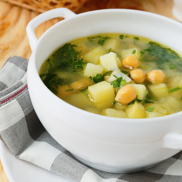 Potato soup with chickpeas — Stock Photo, Image