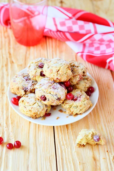 Hemlagad tranbär cookies — Stockfoto
