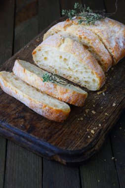 taze ciabatta parçalar bir dilimlenmiş