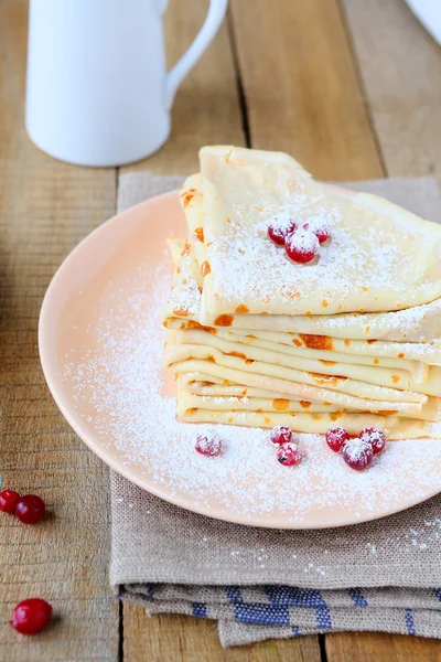 Fragrant crepes with cranberries — Stock Photo, Image
