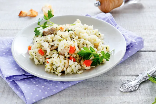 Risotto italiano con setas — Foto de Stock