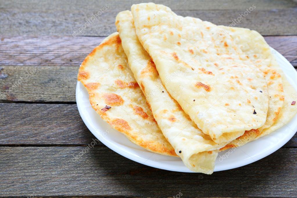 pita bread on a plate