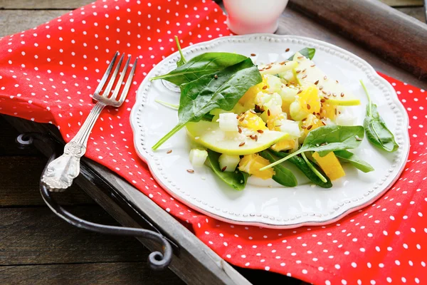 Fresh salad with apple, celery and orange — Stock Photo, Image