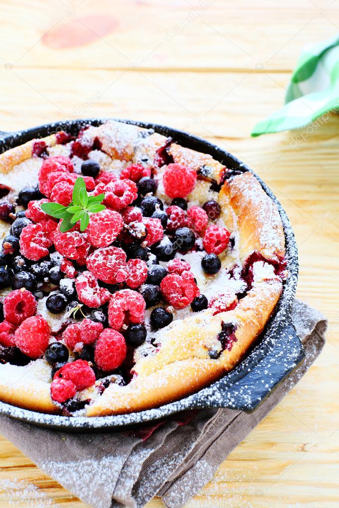 cake with summer berries