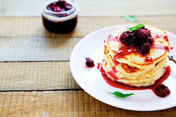 Stack of pancakes homemade — Stock Photo, Image