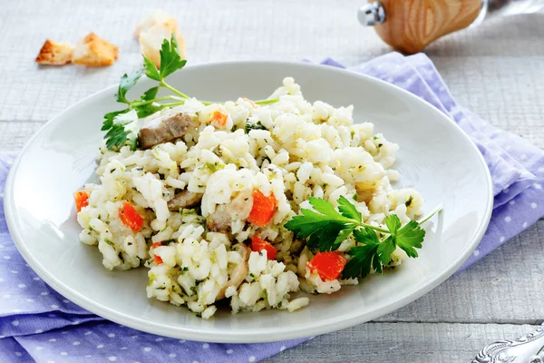 Roślinne risotto z grzybami — Zdjęcie stockowe