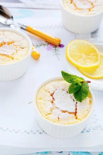Lemons summer pudding — Stock Photo, Image