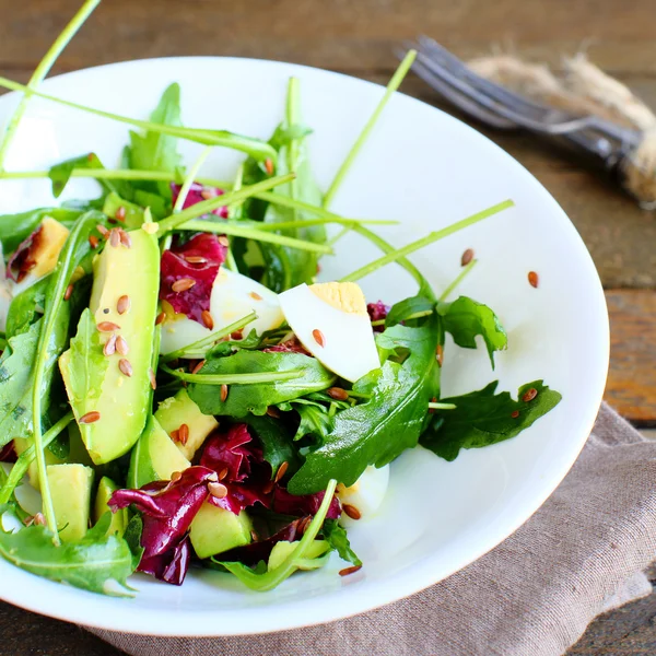 Delicious salad with avocado — Stock Photo, Image