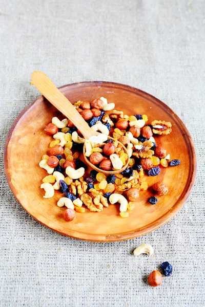 Mix nuts on a platter — Stock Photo, Image