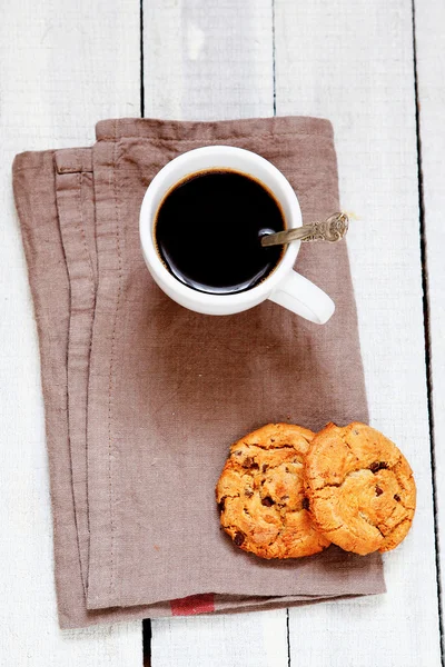 杯子与咖啡和饼干 — 图库照片
