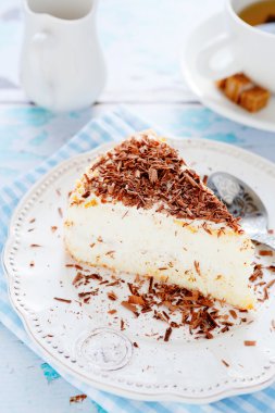 yumuşak peynir pasta ve çay