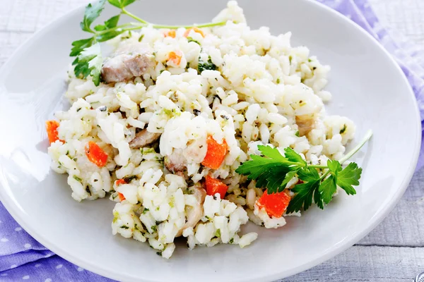 Arborio arroz con queso y verduras — Foto de Stock
