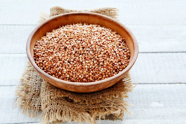 Buckwheat in bowl — Stock Photo, Image