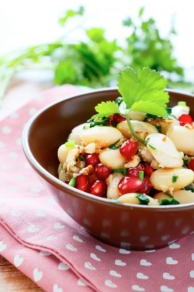 Výživné salát s fazolemi a koriandrem — Stock fotografie