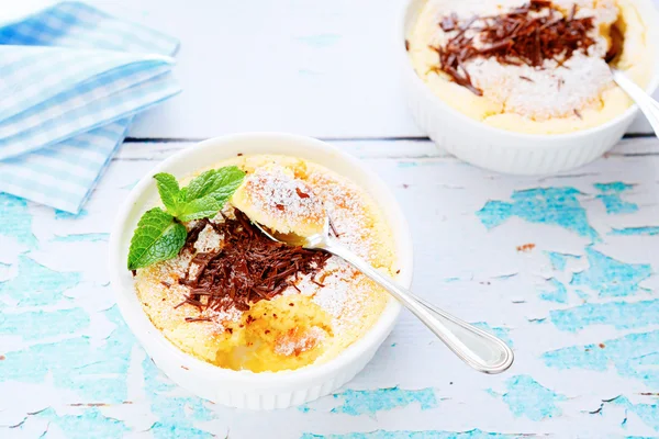 Zitronenpudding mit Schokolade — Stockfoto