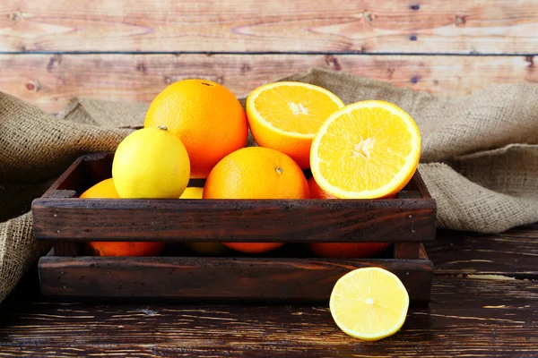 Oranges in a drawer — Stock Photo, Image