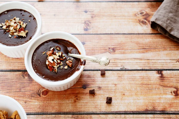 Zachte chocolade pudding — Stockfoto