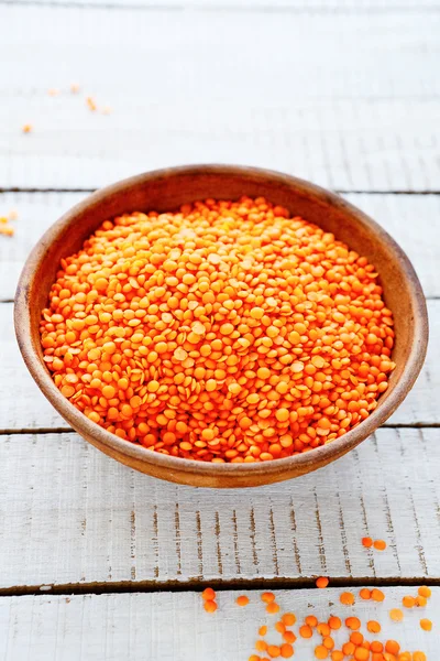 Uncooked red lentils — Stock Photo, Image